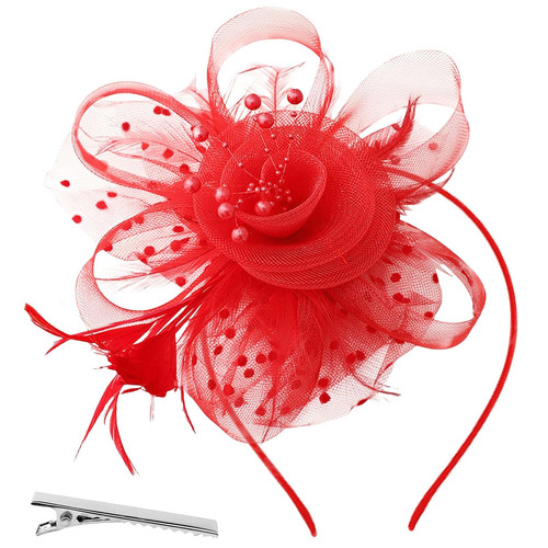 Rot fascinator frauen - rot,