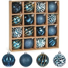Weihnachtskugeln blau - blau, 16