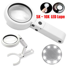 5X 10X Lupe mit 8 LED Licht