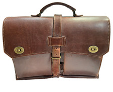 Vintage Aktentasche  Leonhard Heyden Glatt Leder braun