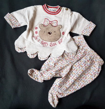 süßes H&M Newborn Set "Im a happy little Bear" Gr.56 Tunika-Pulli & Strampelhose