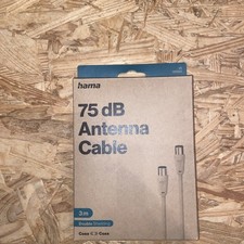 Hama - 305043 Antennen-Kabel, Koax-Stecker - Koax-Kupplung, 3 m, 75 dB, Weiß