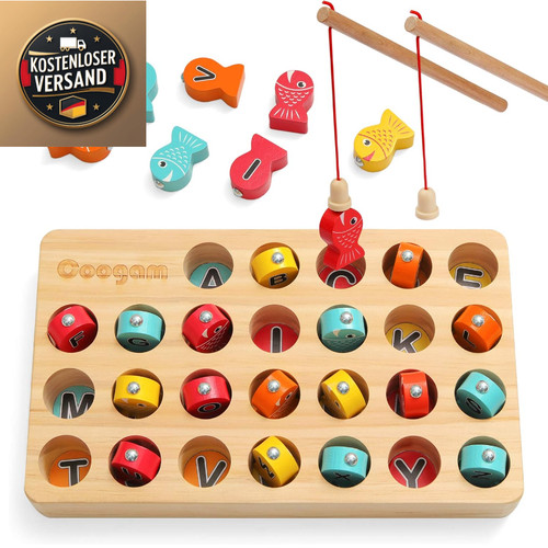 Magnetisches holz angelspiel - holz,