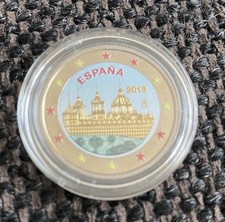 2 Euro 2013 aus Spanien, San Lorenzo de El Escorial, coloriert, farbig