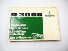 Deutz D3006 Traktor Ersatzteilliste Ersatzteilkatalog Parts List 1971