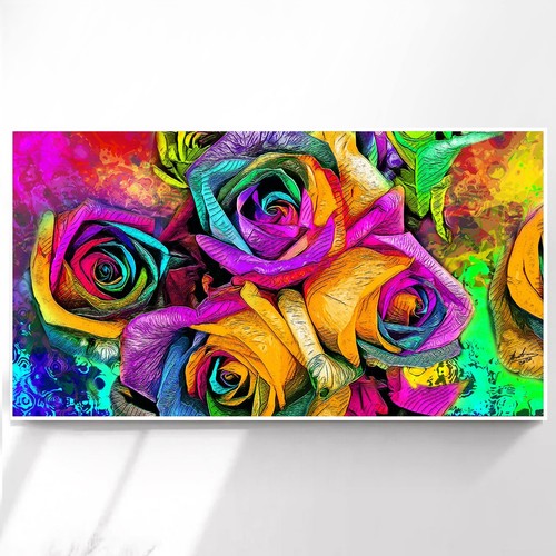 Leinwand bilder blumen bunt - leinwand,