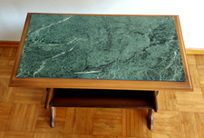 Massiver Beistelltisch - Zeitungsständer - Telefontisch mit Marmorplatte