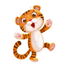Wandbild: Tiger springt und