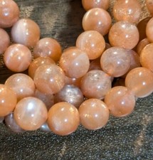 Orange Mondstein Sonnenstein Armband 8mm Natur