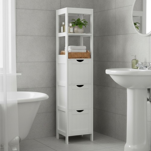 Hoher badezimmerschrank weiß - badezimmerschrank,