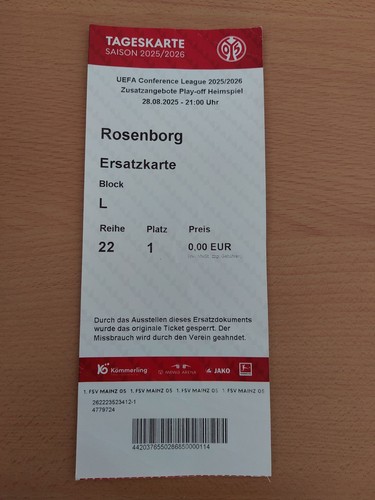 Used sammler ticket uefa conf - used,