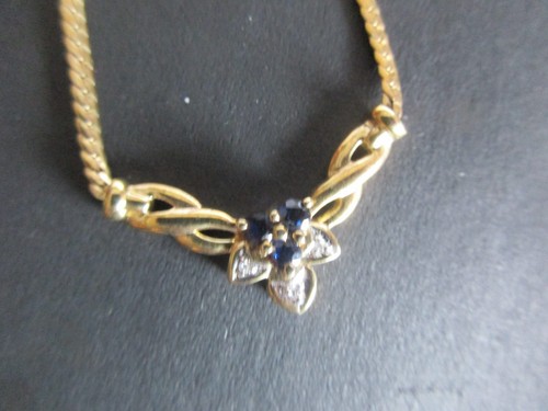 Vintage gold kette saphir - vintage,