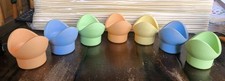 'Tupperware' 7 Eierbecher: blau/orange/gelb/grün ; a.d. 90ern(?)