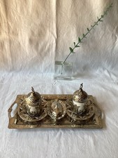 Schönes türkisches Mokka-Set Kaffee-Set für 2 Personen, versilbert