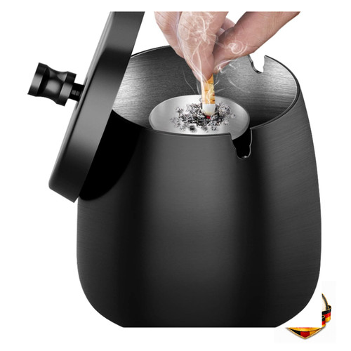 Edelstahl aschenbecher mit - edelstahl,