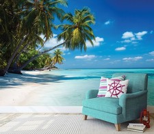 Fototapete Strand Meer Palmen Natur VLIES TAPETE XXL + KLEISTER 385