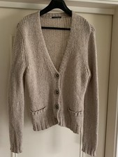 LUISA CERANO Damen Jacke Strickjacke beige Gr. 42 Schurwolle