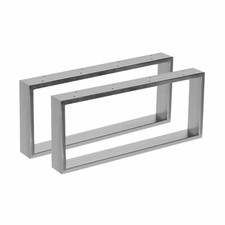 2x Edelstahl 70 x 41 cm Chrom Tischfuß Tischuntergestell Tischgestell Tischkufe