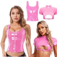 DE Damen Sexy PVC Leder