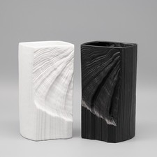 Martin Freyer Rosenthal Studio Linie Brutalist Bisque Porcelain Vase Duo H 21 CM