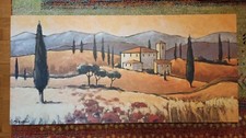 Kunstdruck "Toskana" mediterrane Landschaft auf Keilrahmen 116 x 56 cm