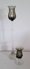 Rosenthal Glasvasen Set 2x Rauchglas Tulpenform Vintage 32cm & 10cm Mid Century