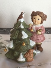 Goebel NINA & MARCO ★ Nina am Tannenbaum mit Kugeln, Hase u. Vogel ★ RARITÄT★