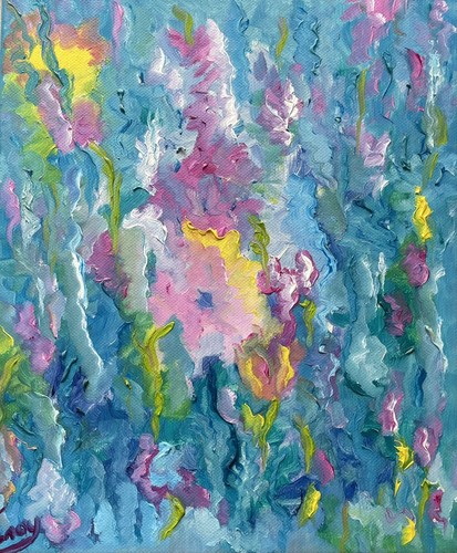 ölbild gemälde blumen - Ölbild,