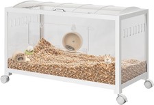 Kleintierkäfig Hamster Acryl Käfig Metallrahmen Einfach zu Reinigen & Belüftet