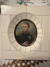 Miniatur Portrait Napoleon H. Dernet Lupenmalerei mit Rahmen!