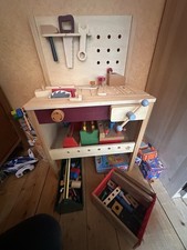 Little Hipster Holz-Werkbank für Kinder – massiv, viel Zubehör