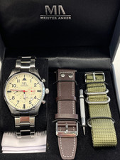 HERREN FLIEGER CHRONO EDELSTAHL  +2  BÄNDER + EINSTELLTOOL # SCHMUCKJAGD