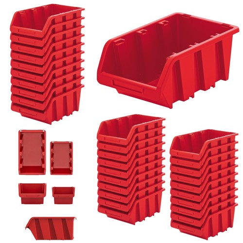 Sichtlagerbox rot stapelbar - rot,