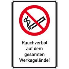 Verbotsschild Rauchverbot auf