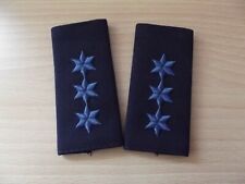 Schulterschlaufen/Dienstgradabzeichen Polizei/DRK mit 3 Sternen blau