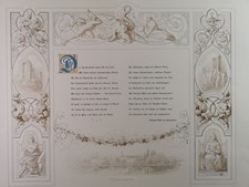 Große farblithographie von - große,