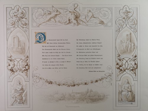 Große farblithographie von - große,