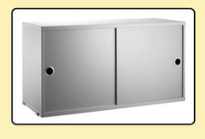 String Furniture Cabinet Schrank Schrankmodul mit Schiebetüren Grau 42x38x72 cm