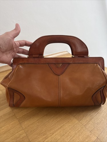 Vintage leder handtasche - leder,