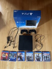 PlayStation 4 500GB Schwarz CUH-1216A, 2 Controller, Spiele OVP
