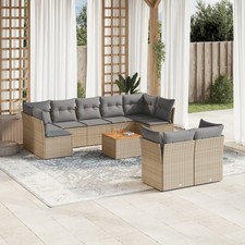 Gartenmöbel Sofa Garnitur Lounge Sitzgruppe Gartenset 10-tlg. Poly Rattan vidaXL