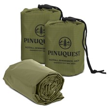 PINUQUEST Notfall Biwaksack Notfalldecke Rettungsdecke Survival Notbiwak 2 Stück