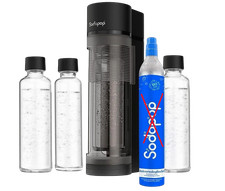 Sodapop Logan Wassersprudler – Mattschwarz – 3 Glasflaschen