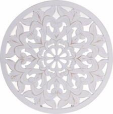 Wandornament Holz weiß 48 cm