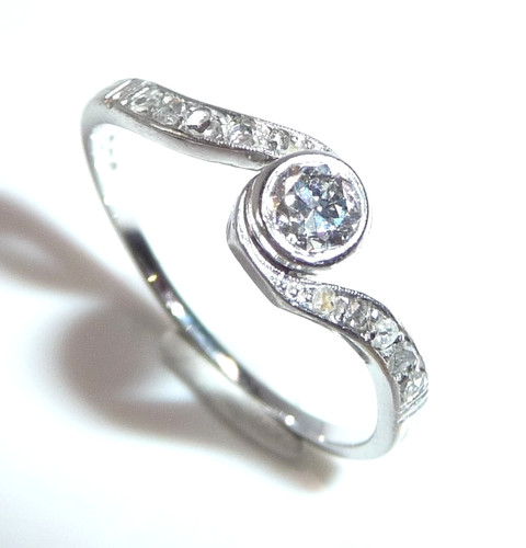 Ring antik 585 weißgold - antik,
