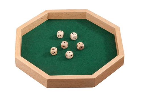 Würfelbrett holz octagon mit - würfelbrett,