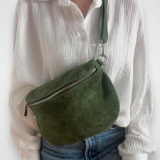 Wildleder Crossbody Bag, Umhängetasche Damen, Bauchtasche,Gürteltasche,22 Farben