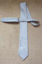 elegante Krawatte Schlips Binder silberfarben mit Lurexpünktchen von Juwel