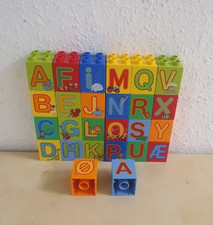 (D49)  Lego Duplo Buchstaben Steine 26 Stück ABC Alphabet Buchstabensteine