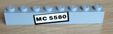 Lego Stein 1x8 alt hellgrau  3008pb103 Sticker MC5580 Baustein Zubehör 5580